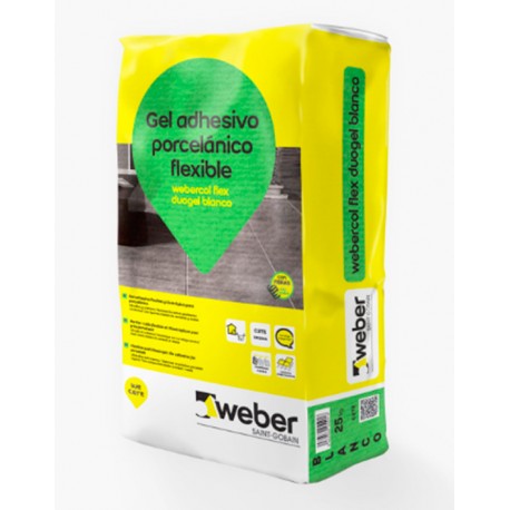 weber col flex duogel - Adhesivo flexible para porcelánico