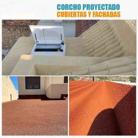 Corcho natural proyectado para cubiertas y fachadas