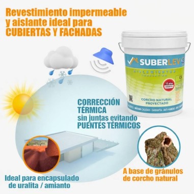 Corcho natural proyectado para cubiertas y fachadas
