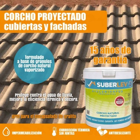 Corcho natural proyectado para cubiertas y fachadas