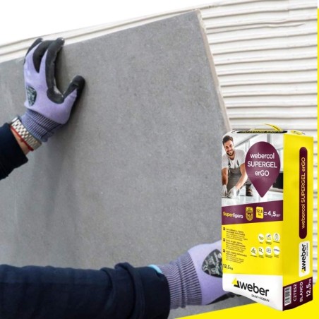 WEBERCOL SUPERGEL erGO - Gel Superadhesivo para Colocación de Cerámica, Mármol y Piedra Natural