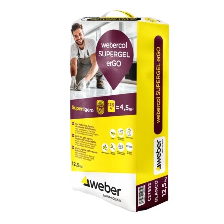 WEBERCOL SUPERGEL erGO - Gel Superadhesivo para Colocación de Cerámica, Mármol y Piedra Natural