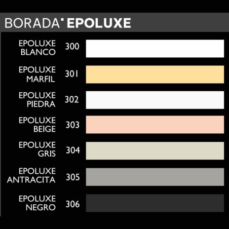 BORADA EPOLUXE - Mortero Epoxi de Fácil Limpieza, Bacteriostático y Fungicida para el Sellado Antiácido de Juntas hasta 20 mm